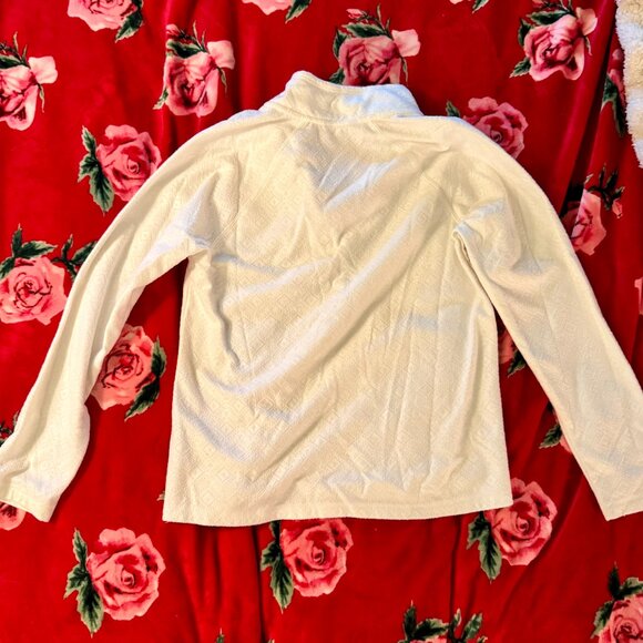 Eddie Bauer Geometric Polar Fleece 1/4 Zip Pullover | White | Women’s M Like New - Picture 9 of 16